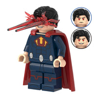 Superhero Ultraman brick minifigure on white background