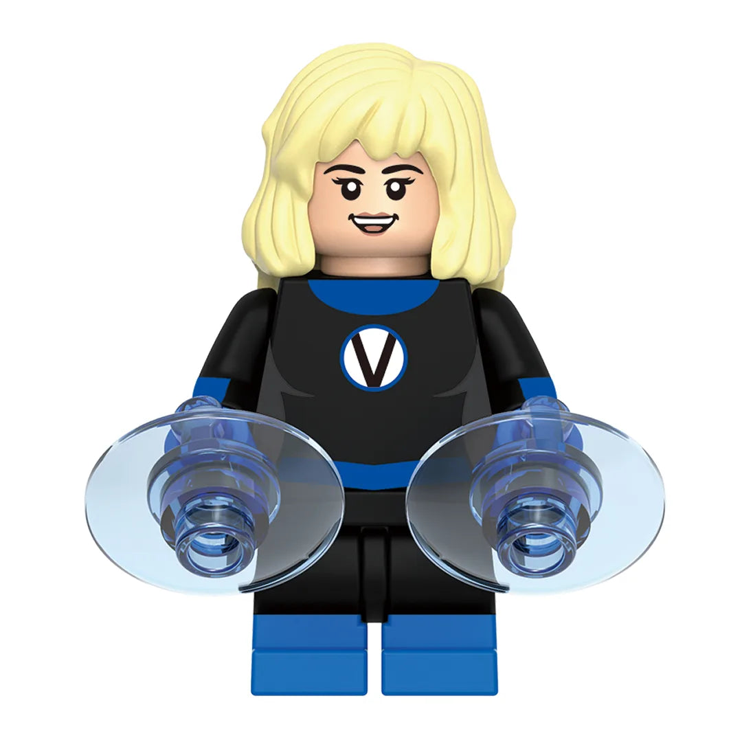 Superhero Valeria Richards brick minifigure on white background