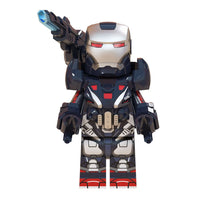 Superhero War Machine brick minifigure on white background