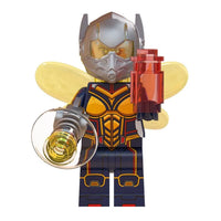 Superhero Wasp brick minifigure on white background