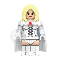 Superhero White Queen brick minifigure on white background