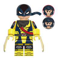Superhero Wolverine brick minifigure on white background